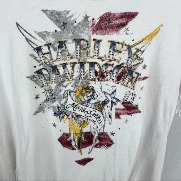 Harley Davidson Women’s Fringe White T Shirt Size M - Picture 5 of 6